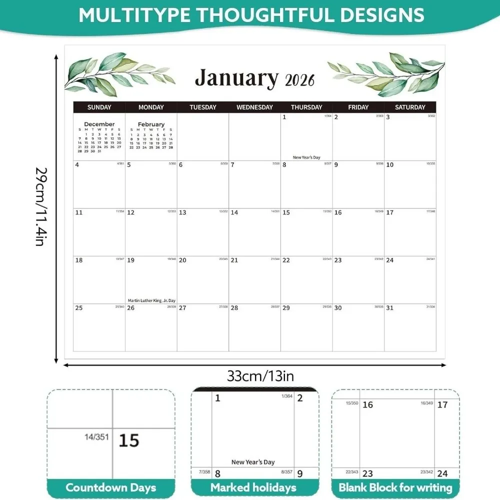 Large Format Magnetic Calendar Magnetic Design Daily Planning Refrigerator Calendar Monthly View Wall Planner Kitchen Use