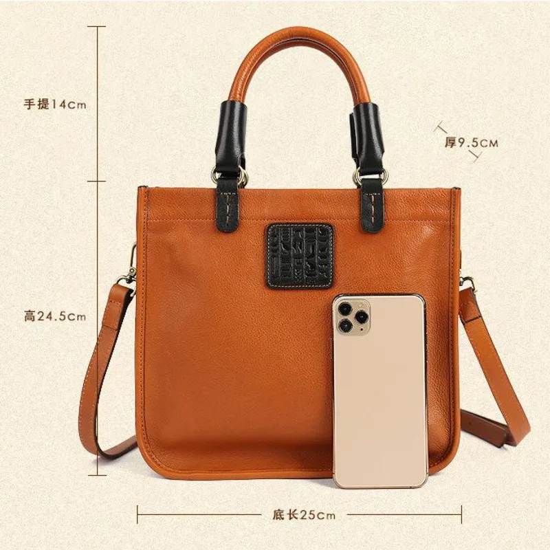 MOTAORA-Bolsa De Couro Genuíno Vintage para As Mulheres, Natureza Sacos De Couro, Tote Casual, Alta Qualidade, Feminino, Designer De Luxo, Novo, 2024