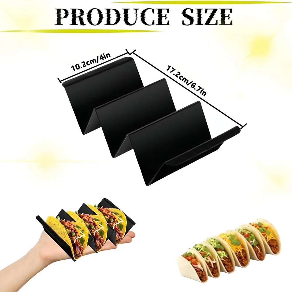 Set of Taco Holders Plastic Taco Stand with Easy-Access Handle Each Can Hold 2-3 Tortillas Oven Safe for Baking