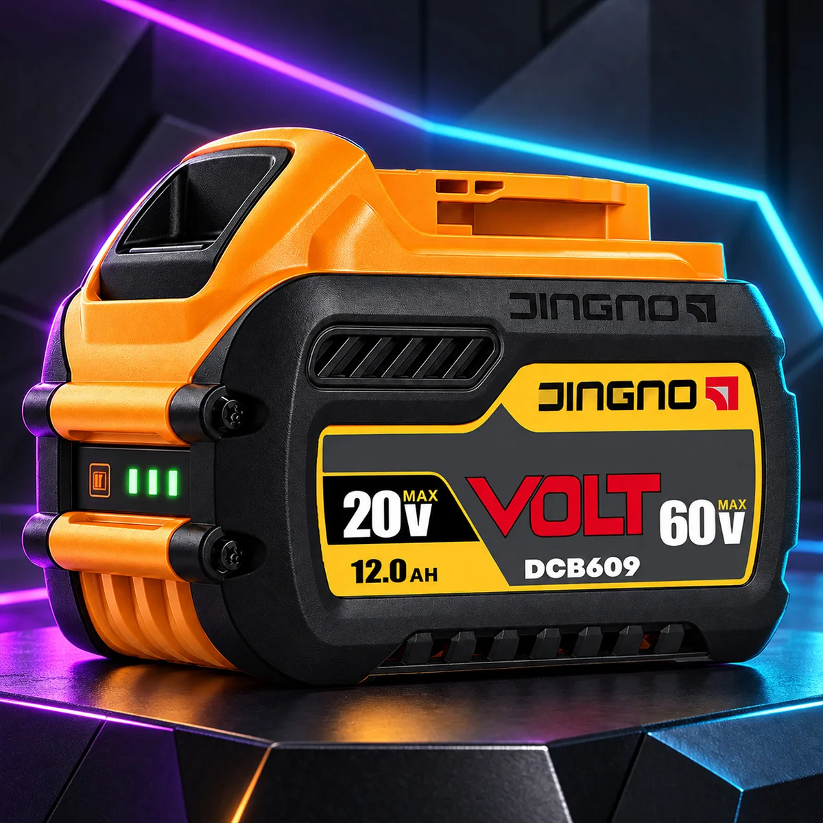JINGNOO DCB609 20V/60V Max 12Ah Lithium-Ion Replacement Battery for DEWALT 20V/60V Max DCB612 Cordless Tools
