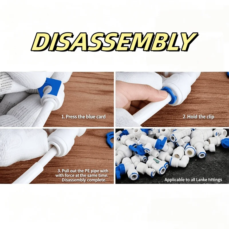 1/4 Zoll Rohr auf 1/4 Zoll Rohr Push-Fit-Winkelstück Schnellkupplung für RO-Wassersystem, Set aus 10 Stück – Detail 1