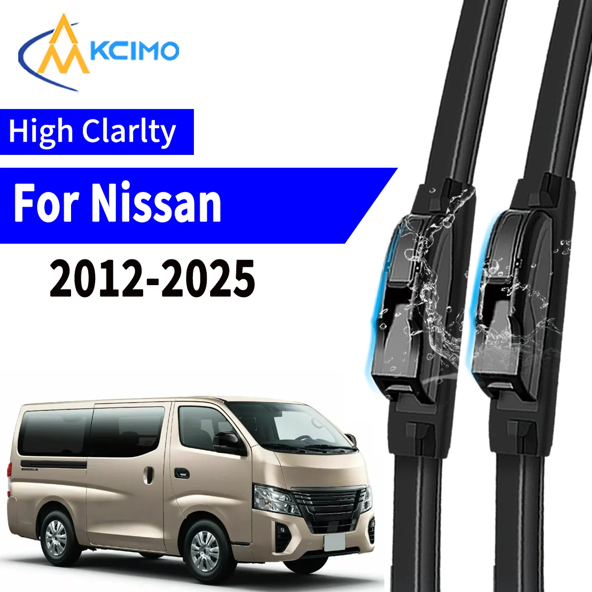 

Premium 2Pcs Windshield Wiper Blades for Nissan Caravan E26 2012-2025 Easy Snap On Installation Streak Free Cleaning All Weather