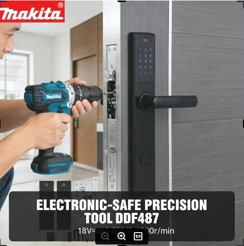 Makita DDF487 18V Cordless Drill Driver Brushless Motor Lightweight 1.34kg 1800RPM Variable Speed for Home Use