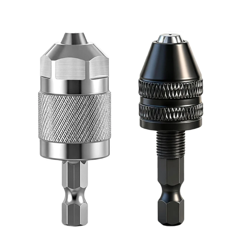 U4LA Pneumatic Drill 3 Jaw Chuck Hexagonal Shank Quick Tool Less Installation Metal Construction Precise Grip for Craftsmen