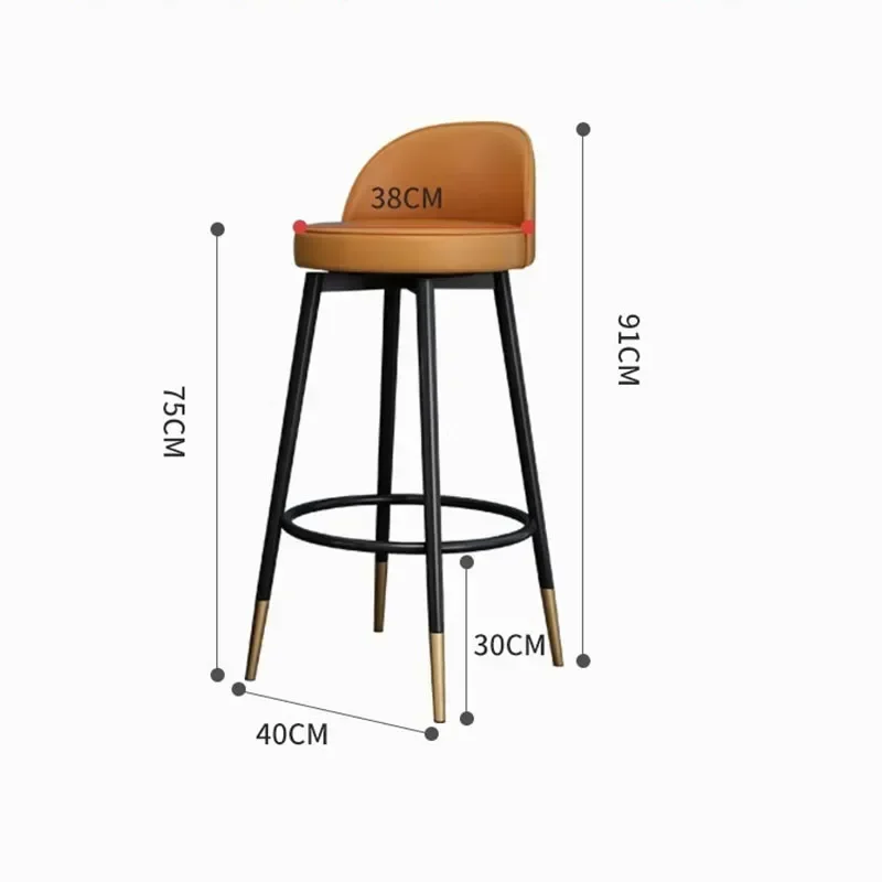 For Design Kitchen Chair Luxury Design Orange High Bar Stools Nordic Luxury Home Modern Chaises Salle Manger Interior Decoration - view 6
