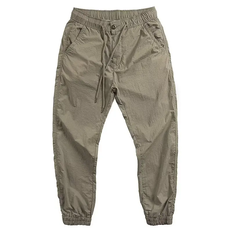 Pantaloni leggeri con risvolto elastico qui-dry Abbigliamento sportivo da uomo a vita sottile Abbigliamento da lavoro casual Protezione del lavoro Pantaloni lunghi resistenti all'usura