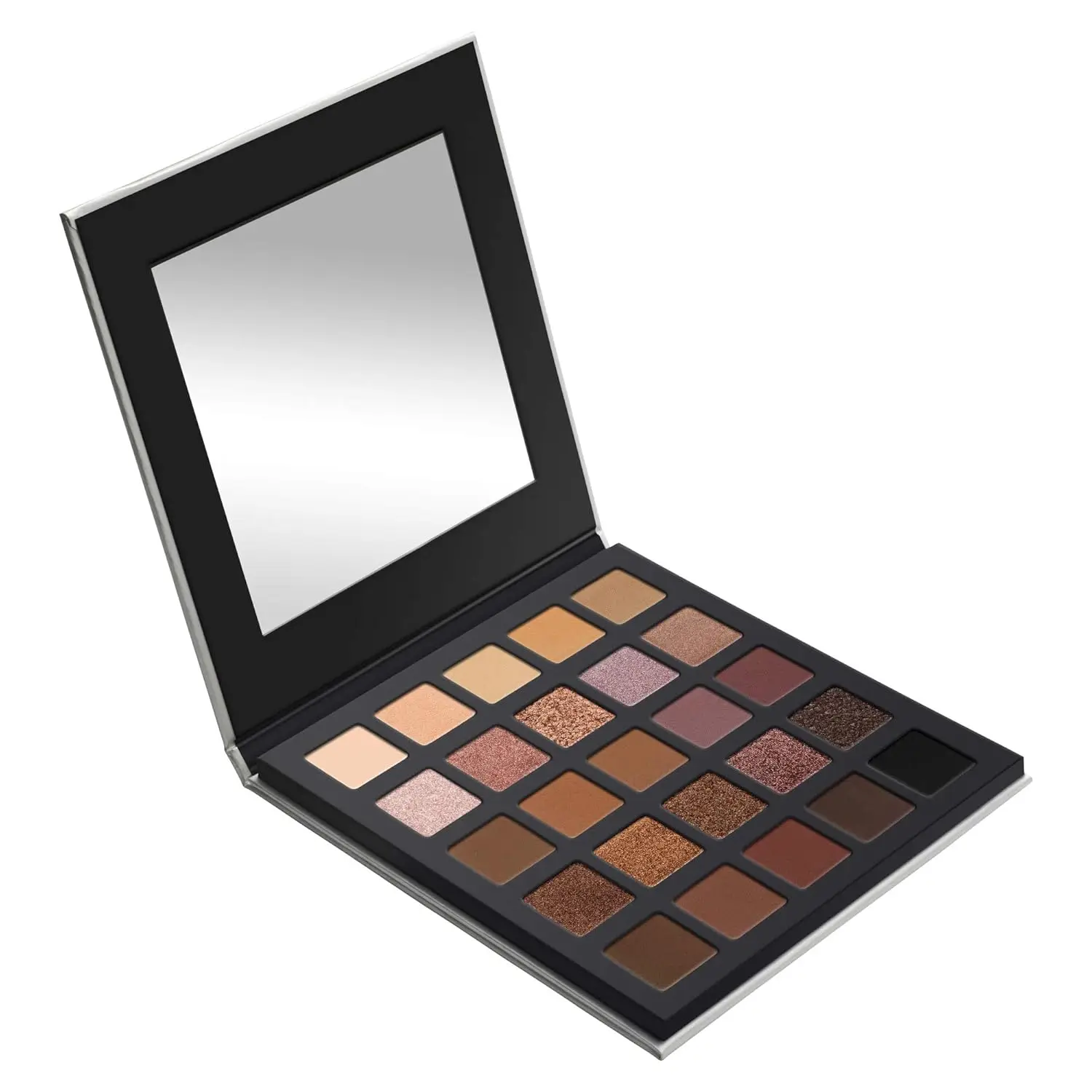 Paleta de sombras de ojos mate y brillante, metálica de alta pigmentación con espejo compacto para uso duradero