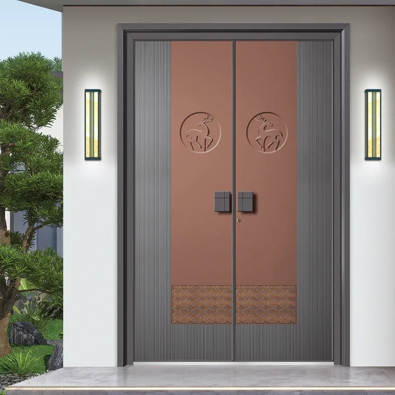 xx-Customization Postmodern Stainless Steel Anti-Theft Door Aluminum Alloy Construction High-End Residential Villas Malls