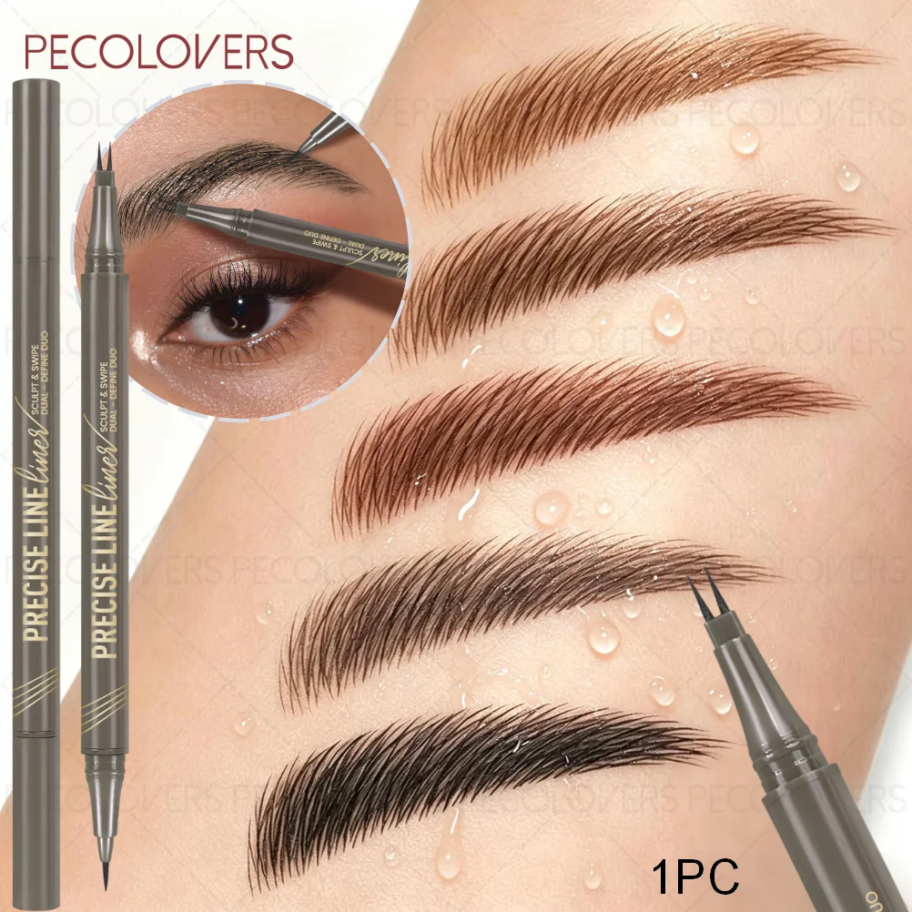 1PC 2‑in‑1 Liquid Eyebrow & Eyeliner Pen, Waterproof,  Long‑Time Set Brow Outline, Fill Sparse Brows, Natural Makeup Sense