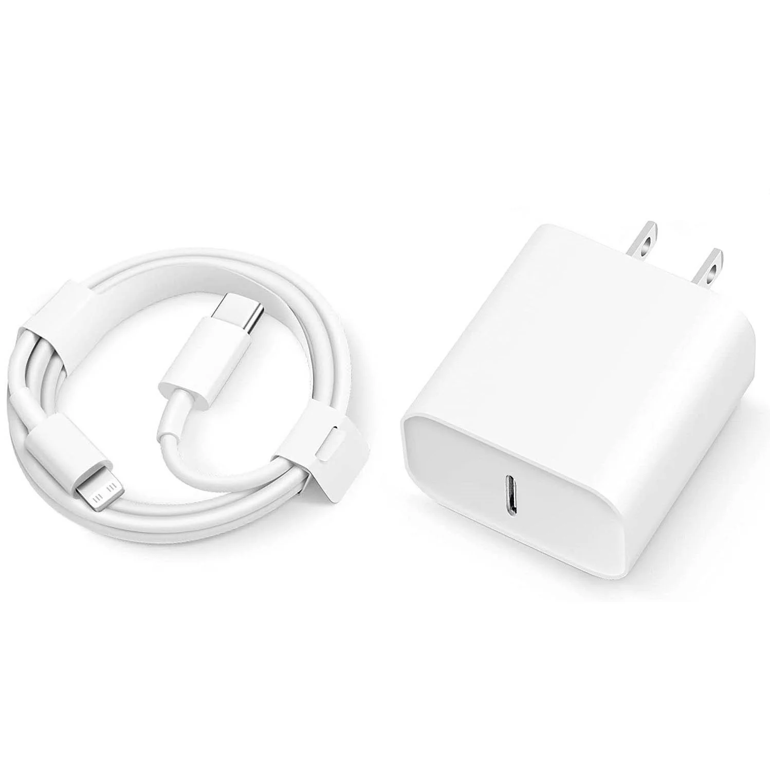 PD 20W Fast Charging US Charger Plug with 1M/3FT Cable for iPhone iPad