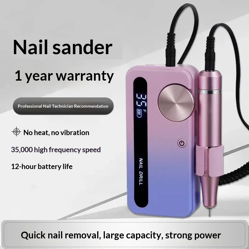 

35000RPM Electric Nail Drill Machine Professional Nail Drills for Gel Nails Polish Rechargeable Portable Nail File Manicure Tool