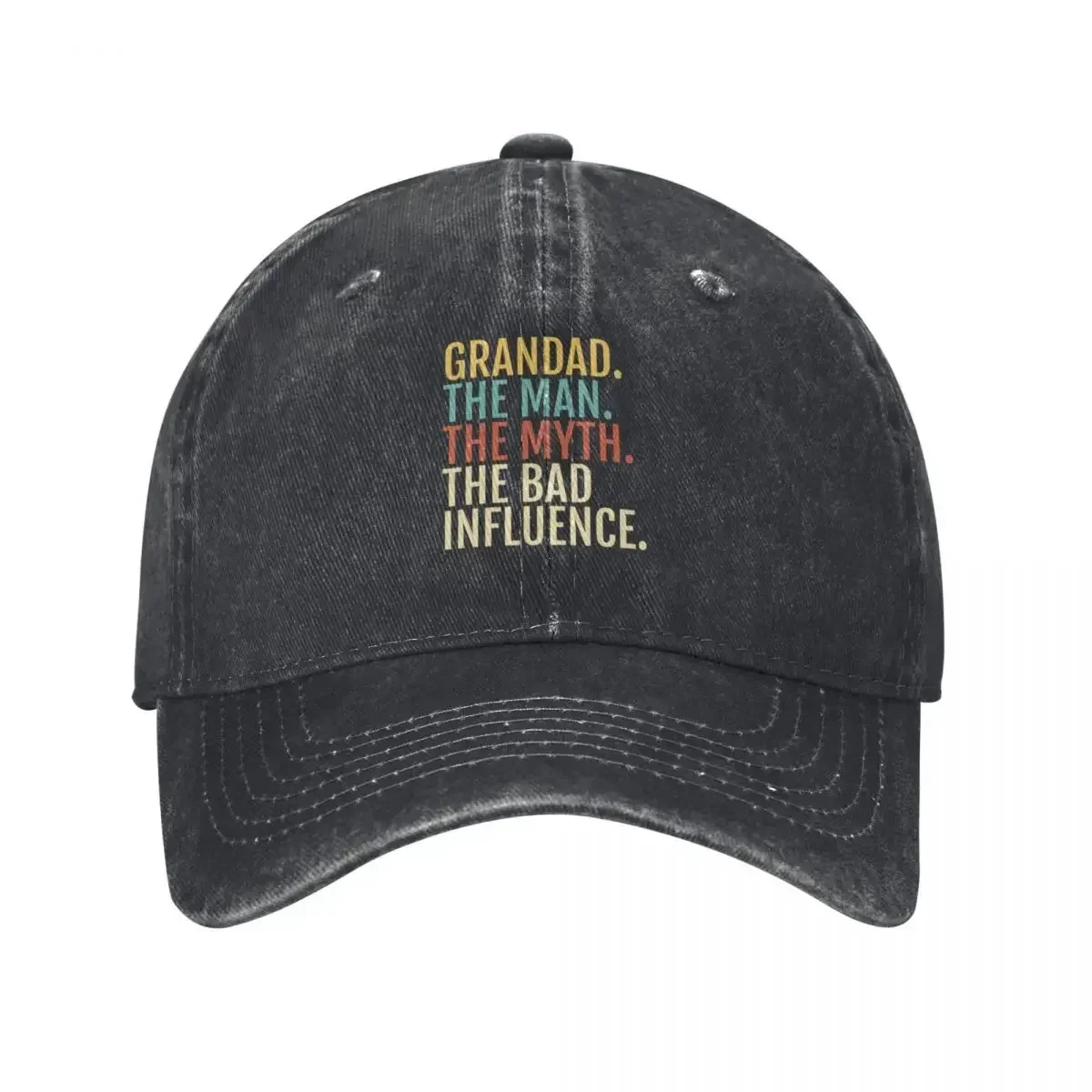 Grandad Gift - The Man Myth Bad Influence - Funny Baseball Cap tea Hat hiking hat For Men Women's