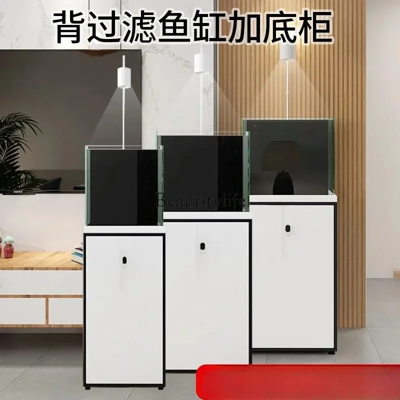 

yj9 Small and Medium-Sized Fish Tank Back Filter Ultra-White Glass Fish Globe Living Room Home