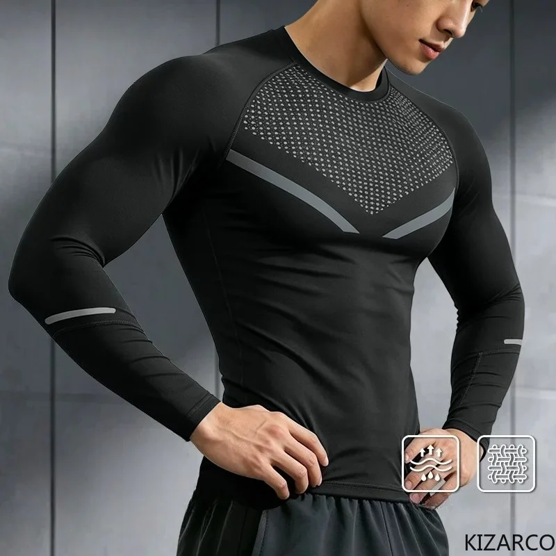 Training Men's Long Sleeve Quick Dry Sports T-Shirt UPF 50+ UV Protection Breathable Running Fishing Outdoor Workout Tee