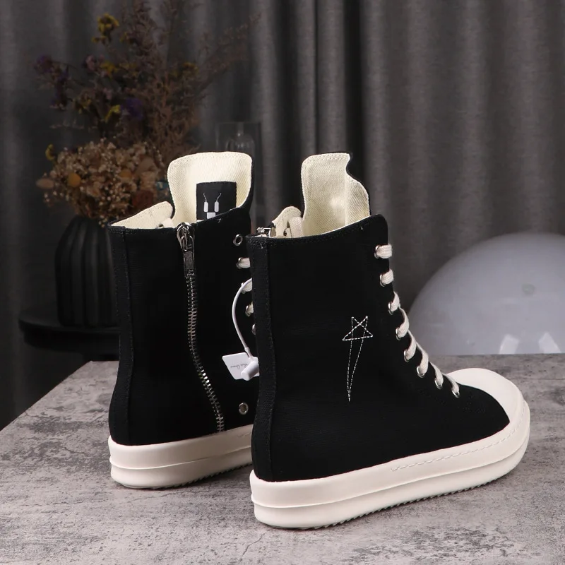 High Street Brand R0 Canvas Pentagram Embroidery Shoes  Sneaker Women's Lace-up Boots