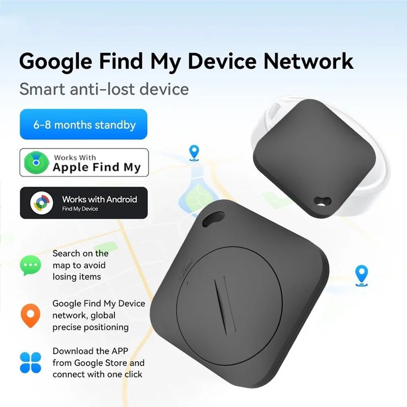 

1/4PCS Mini GPS Tracker Smart Tag Anti-lost Finder Locator for Key Wallet Car Work with Apple Find My /Google Find My Device APP