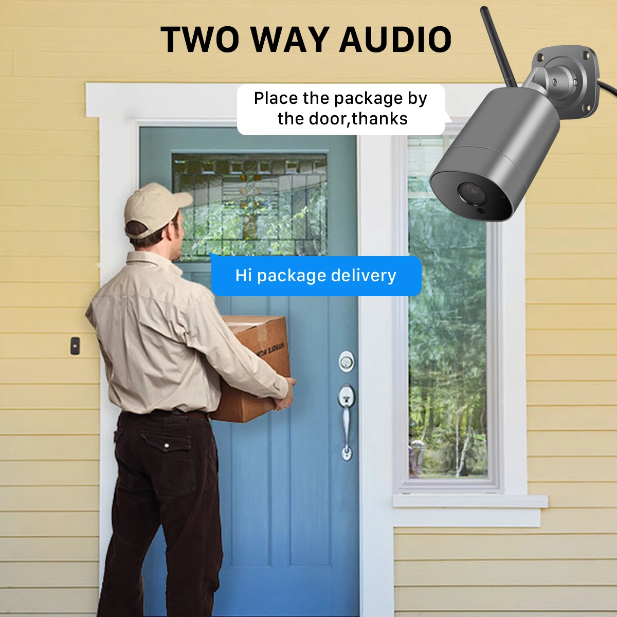 BESDER-cámara IP de seguridad para exteriores, dispositivo de vigilancia CCTV con Audio bidireccional, Wifi, IP66, iCSee carcasa de Metal, P2P,