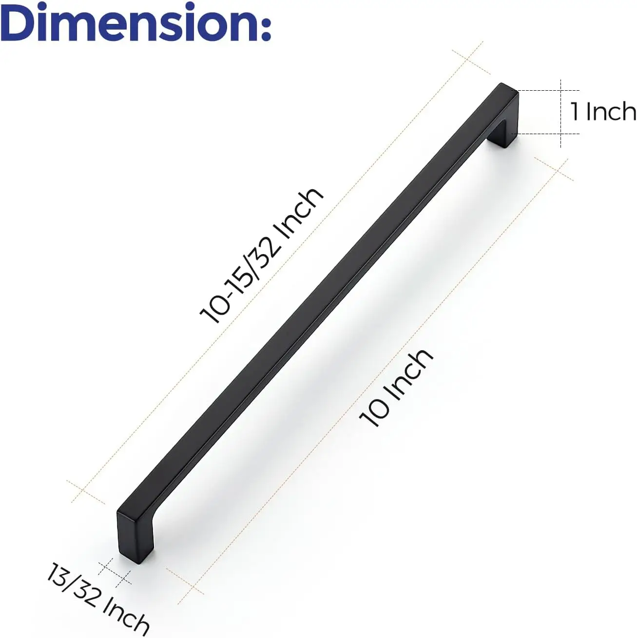 10 Inch Square Smooth Solid Zinc Alloy Matte Black Cabinet Drawer Pull Handles With Mount Screws Bulk Pack Of 40 Decorative Furniture Hardware For Kitchen Cupboard Storage Renovation