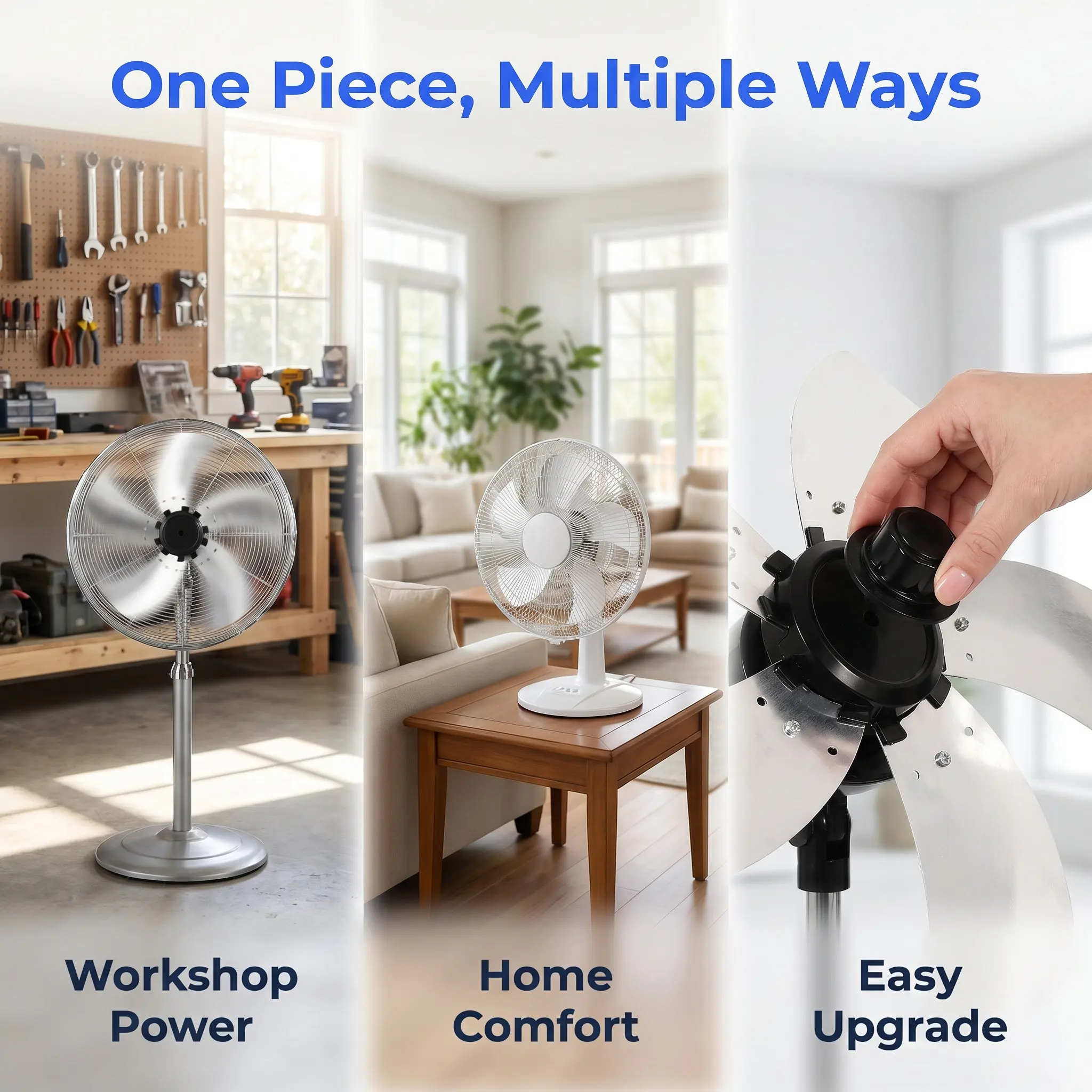 Replacement Aluminum Fan Blades for Standing Pedestal Floor Table Fans Heavy Duty Low Noise Metal Fan Blades Supply