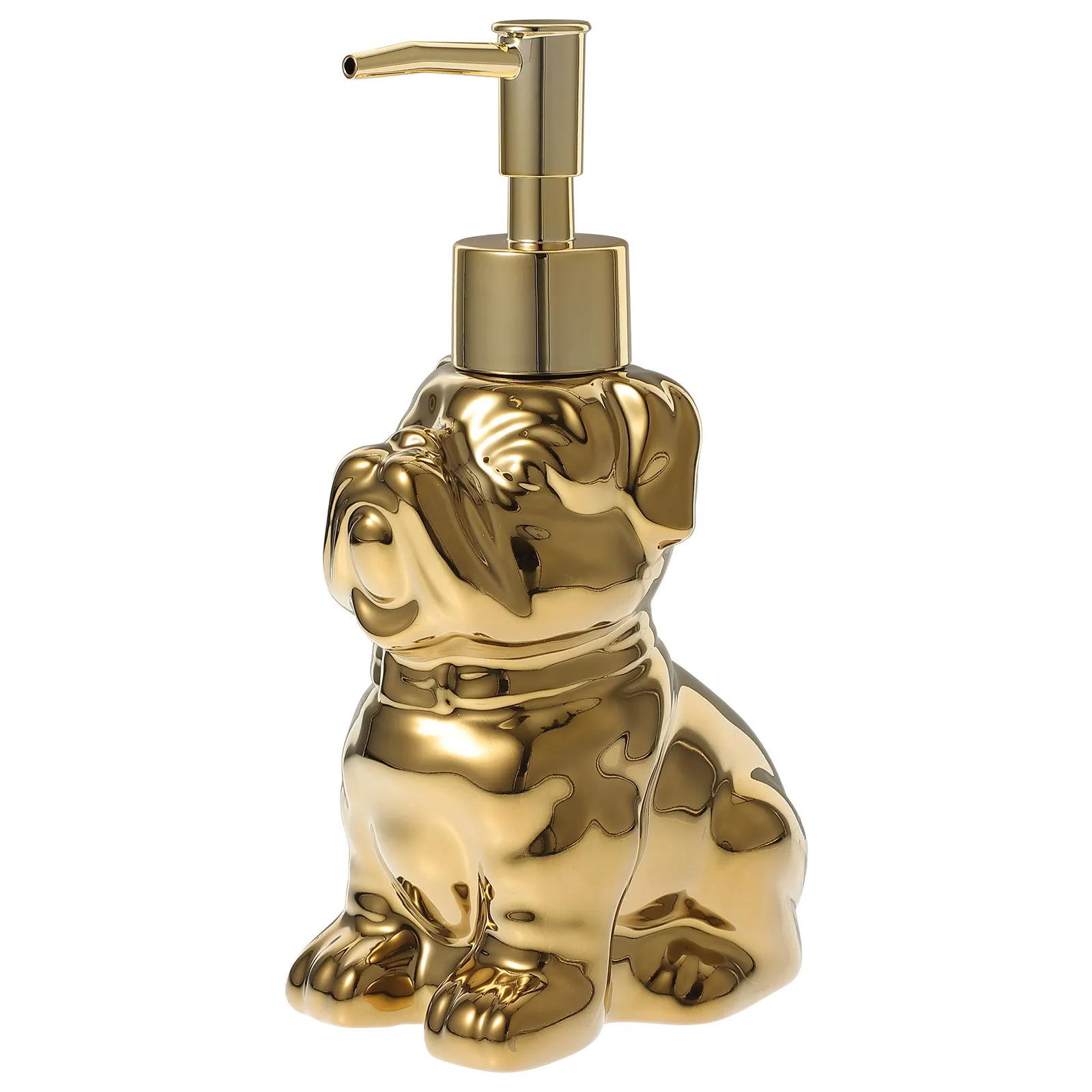 

Refillable Ceramic Soap Dispenser Dog Design Press Type Liquid Dispenser for Hand Soap Shampoo Conditioner Lotion Bathroom