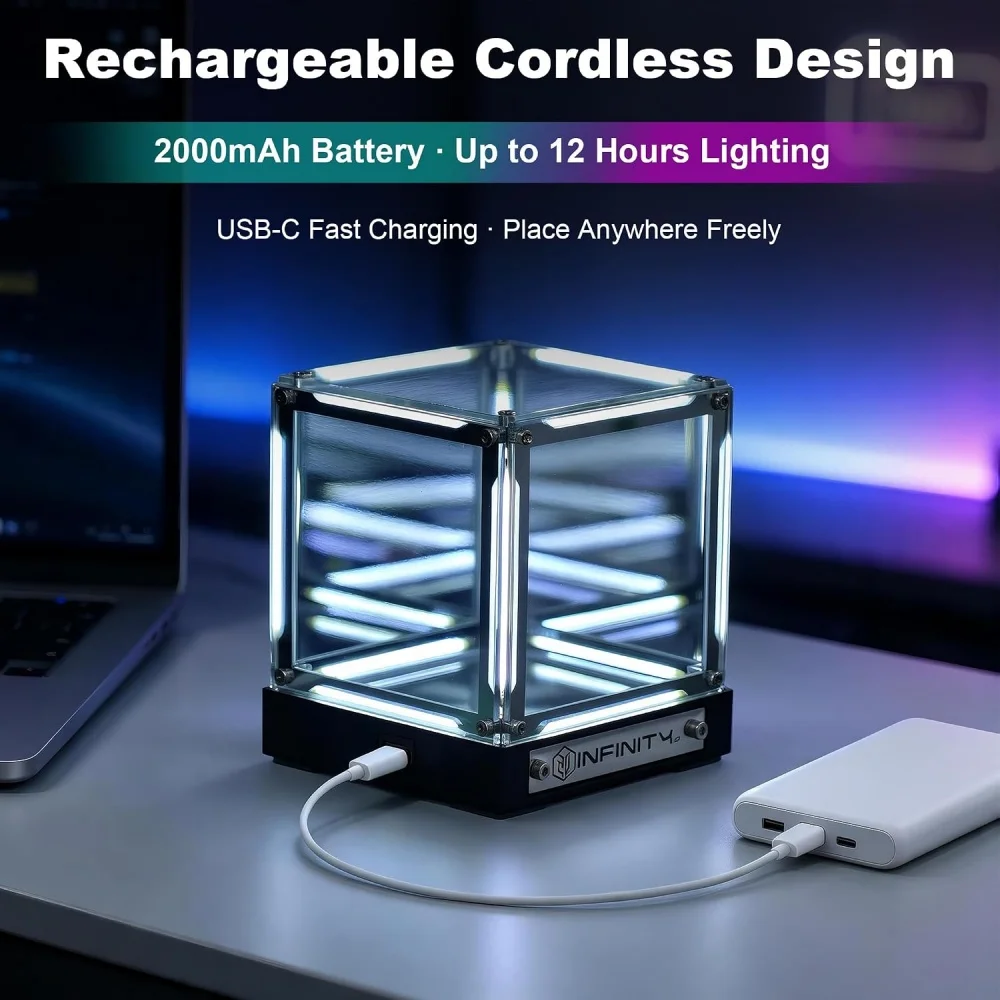 Creative Acrylic Desk Lamp Technological Sense Four-dimensional Space Atmosphere Lamp Esports Room Desktop Decoration Table Lamp
