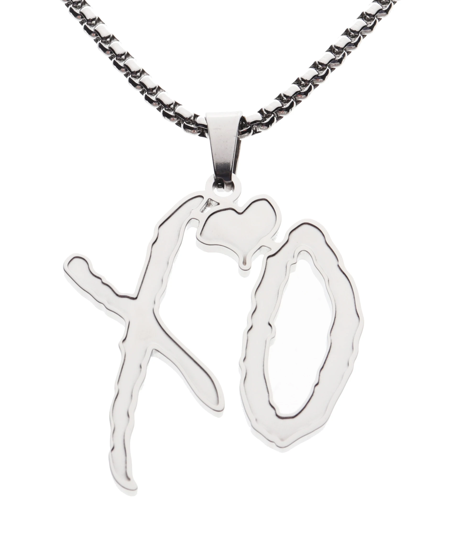

the Weeknd XO Drake Couple Pendants Nelace Hip Hop Personali Titanium Steel round Bead Chain Jewelry for Men And Women