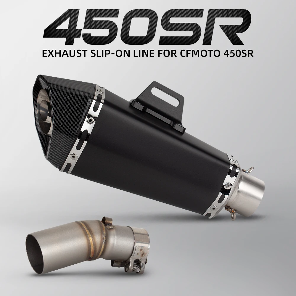 

Slip On Line For CFMOTO 450SR 450SS Motorcycle Exhaust System Modified Escape Racing Middle Pipe Connect with DB Killer Muffler