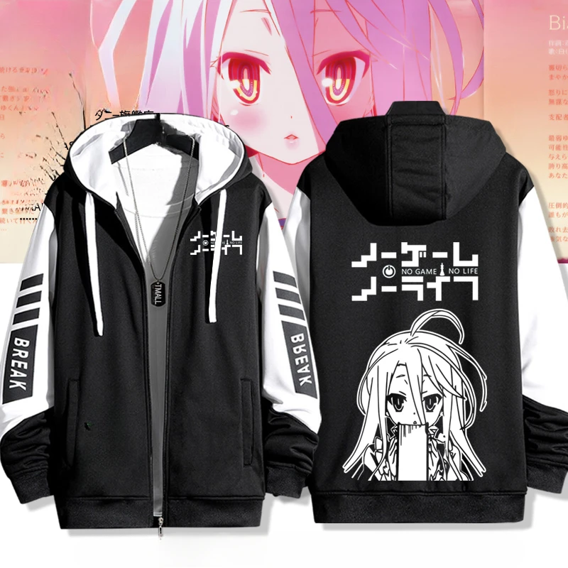 Anime No Game No Life 3D Print Zip Up Women/Men Hoodie Sweatshirt Streetwear Hip Hop Shiro Shuvi Cosplay Zipper Hooded Jacket