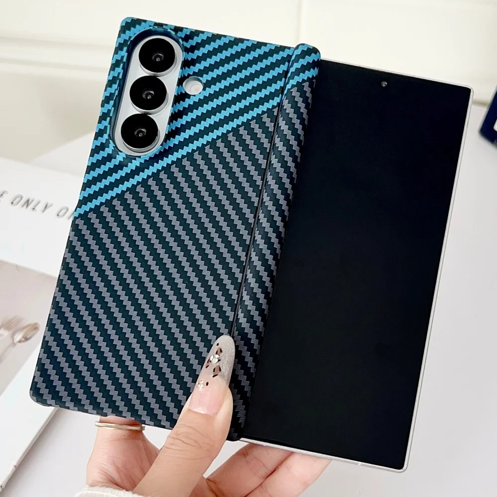Luxuriöse magnetische Carbonfaser-Schutzhülle mit Scharnier für Samsung Galaxy Z Fold 7 6 5 8 – Ultradünne PC-Schutzhülle für ZFold7