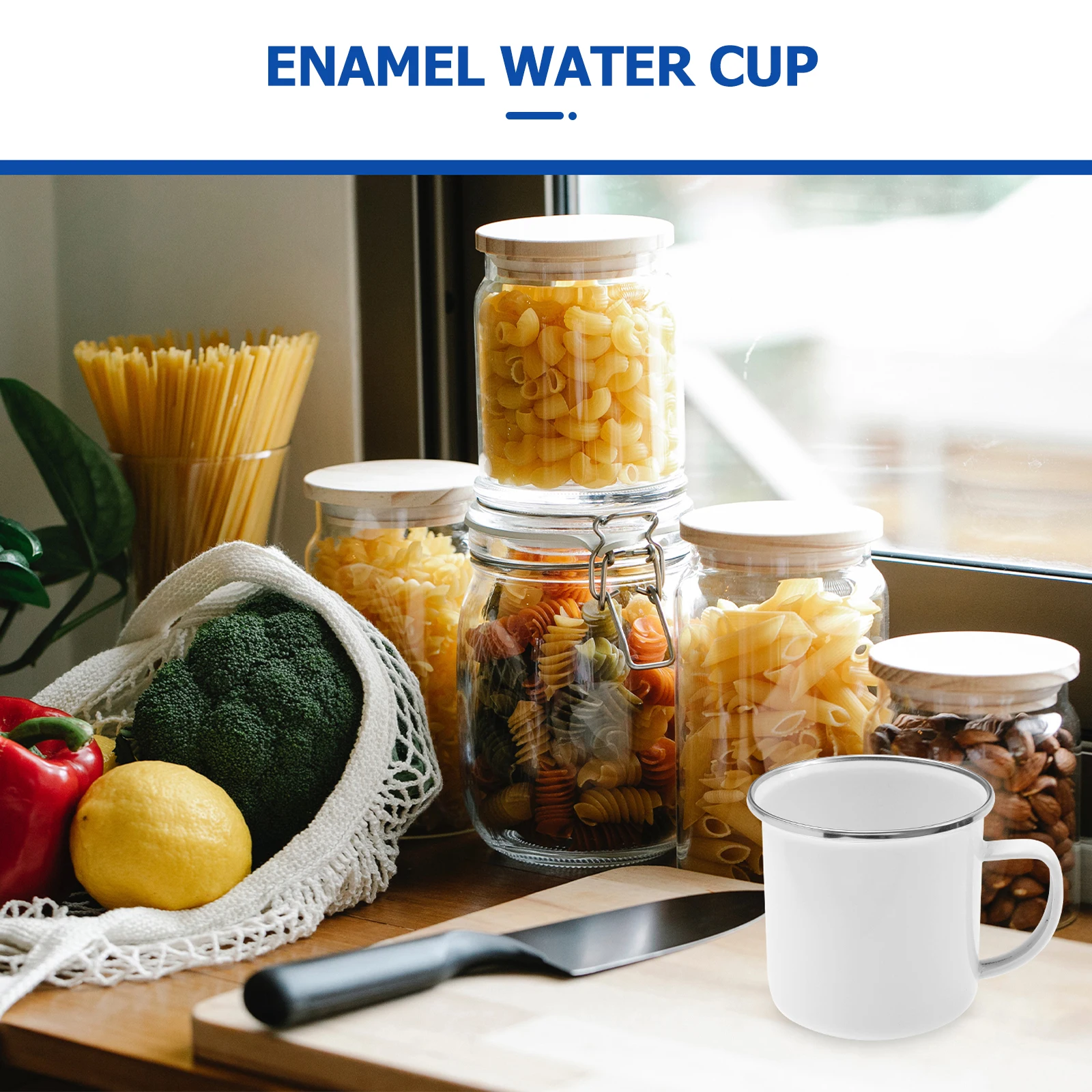 

1Pcs Retro Enamel Water Cup High Quality Heat Resistant Practical Home Coffee Tea Drink Mug Easy Clean