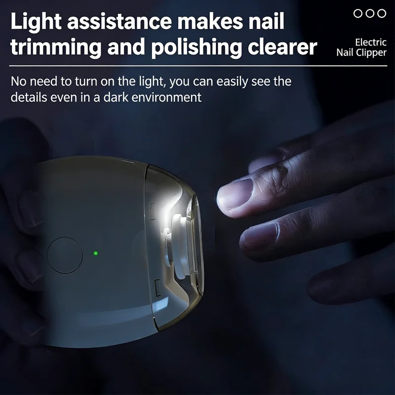 

2 IN 1 Electric Nail Clipper Cutter With LED Light Automatic Nail Grinder Trimmer For Baby Adult Mini Manicure Tools Nail Care