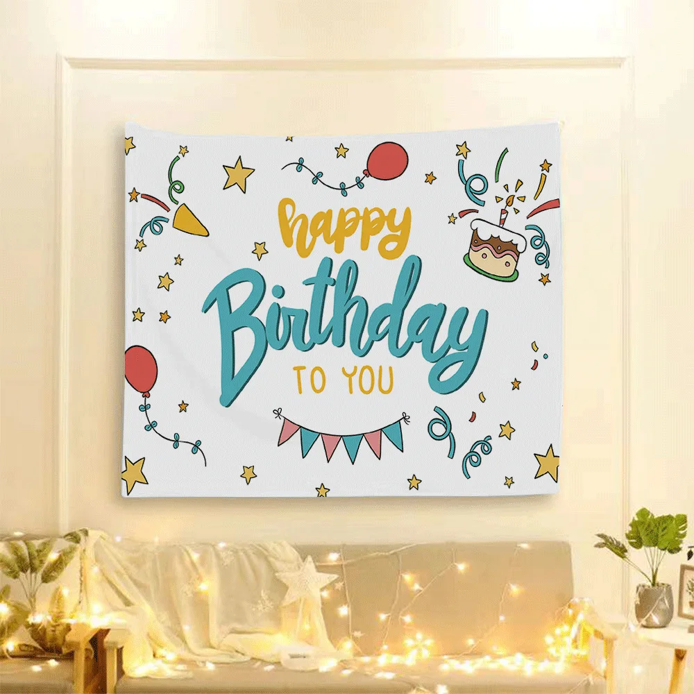 

Birthday Party Decoration Tapestry Cloth, Photo Backdrop, Event Setting Decor, Hanging Ornaments, Cloth Supplies