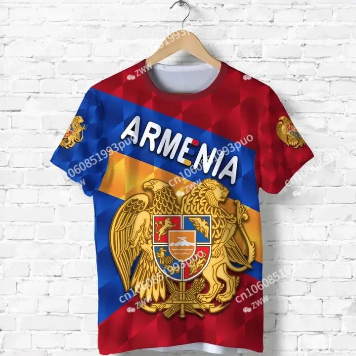 National Emblem National Flag Armenian Vintage Street Dress 3Dprint Funny Casual Short Sleeve T-shirt Male/Female