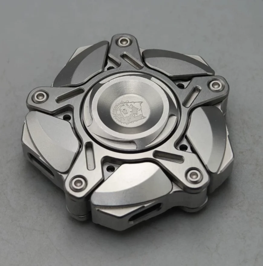 Used EDC KTS Five Leaf Stainless Steel Stress Relief Toy Haptic Spinner Fingertip Gyroscope Decompression Toys For Adult