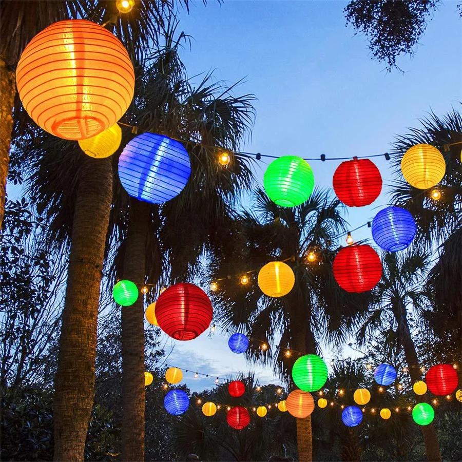 Solar 30LEDs Lantern Ball Christmas Fairy String Lights Garland Outdoor Party New Year Patio Garden Decoration Holiday Lighting