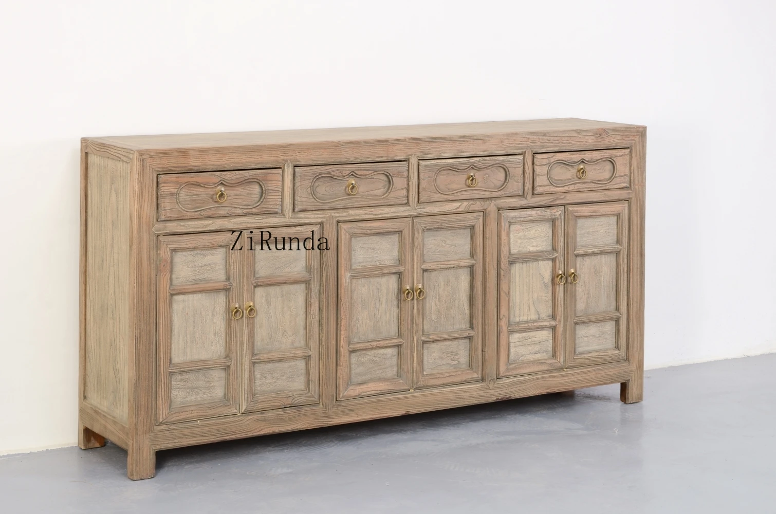 أثاث خشبي على الطراز الصيني الكلاسيكي، قشرة تقليد، خزانة جانبية منزلية، مقبض نحاسي على الطراز الصيني الكلاسيكي #6