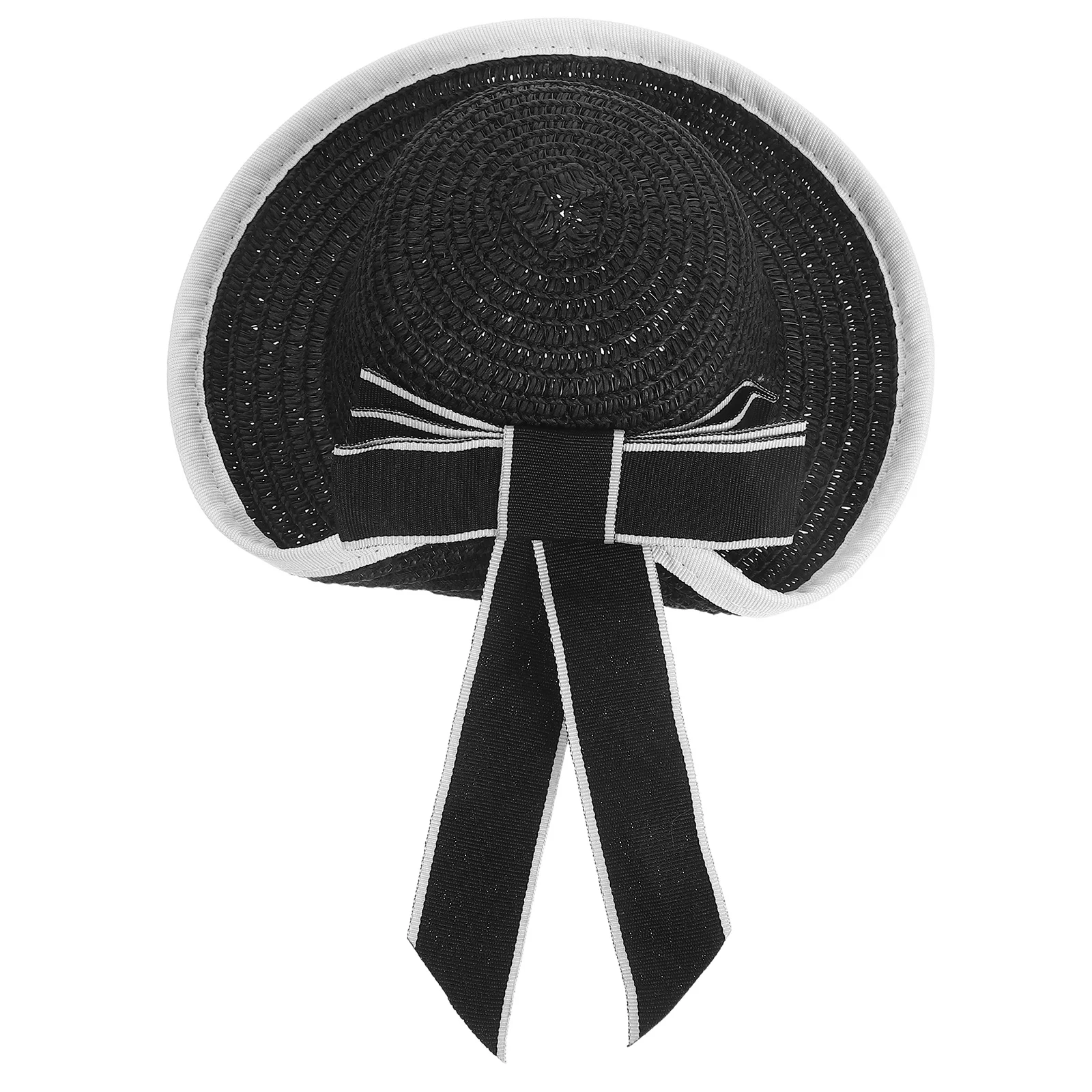 

Miniature Straw Hats With Lace Ribbon Realistic Texture For Dollhouse Diy Decoration Tiny Hat Accessories Craft Ornaments