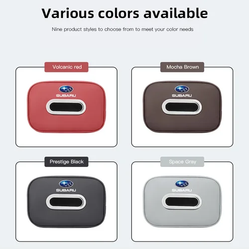 Imagen 2 del producto Caja de pañuelos Interior de coche de alta capacidad, bolsa de almacenamiento Kleenex, accesorios para Subaru STI Forester Impreza Legacy Outback XV BRZ WRX