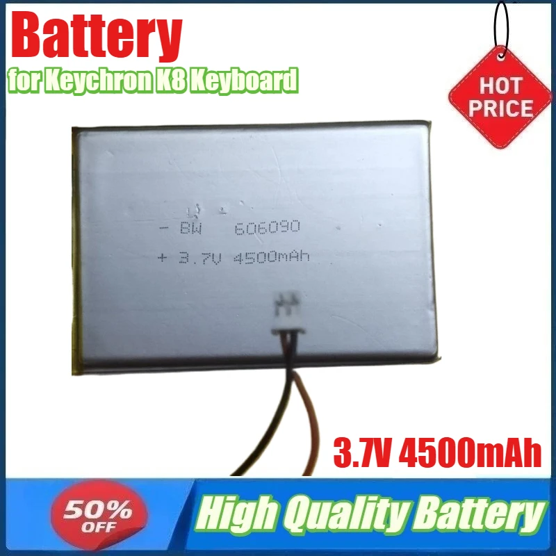 Baterai 3.7V 4500mAh untuk Baterai Keyboard Keychron K8 Li-Polymer