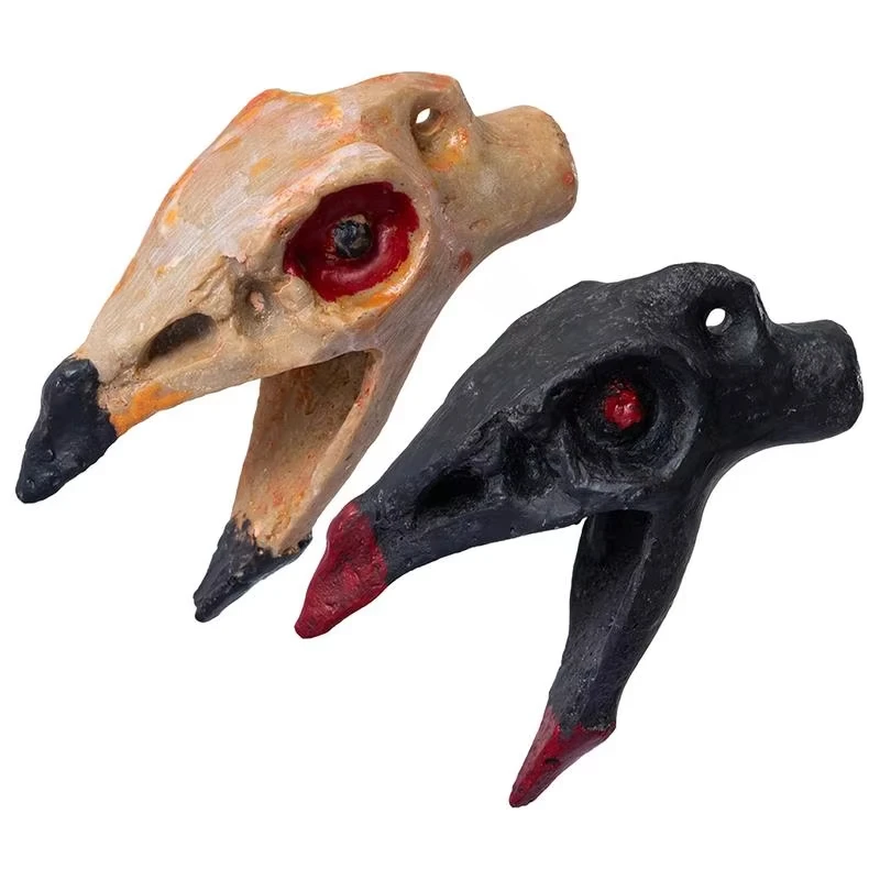 Halloween Aztec Death Whistle Crow's Mouth Shaped Death Whistle Creepy Skull Screaming Aztec War Whistles Human Scream Whistles