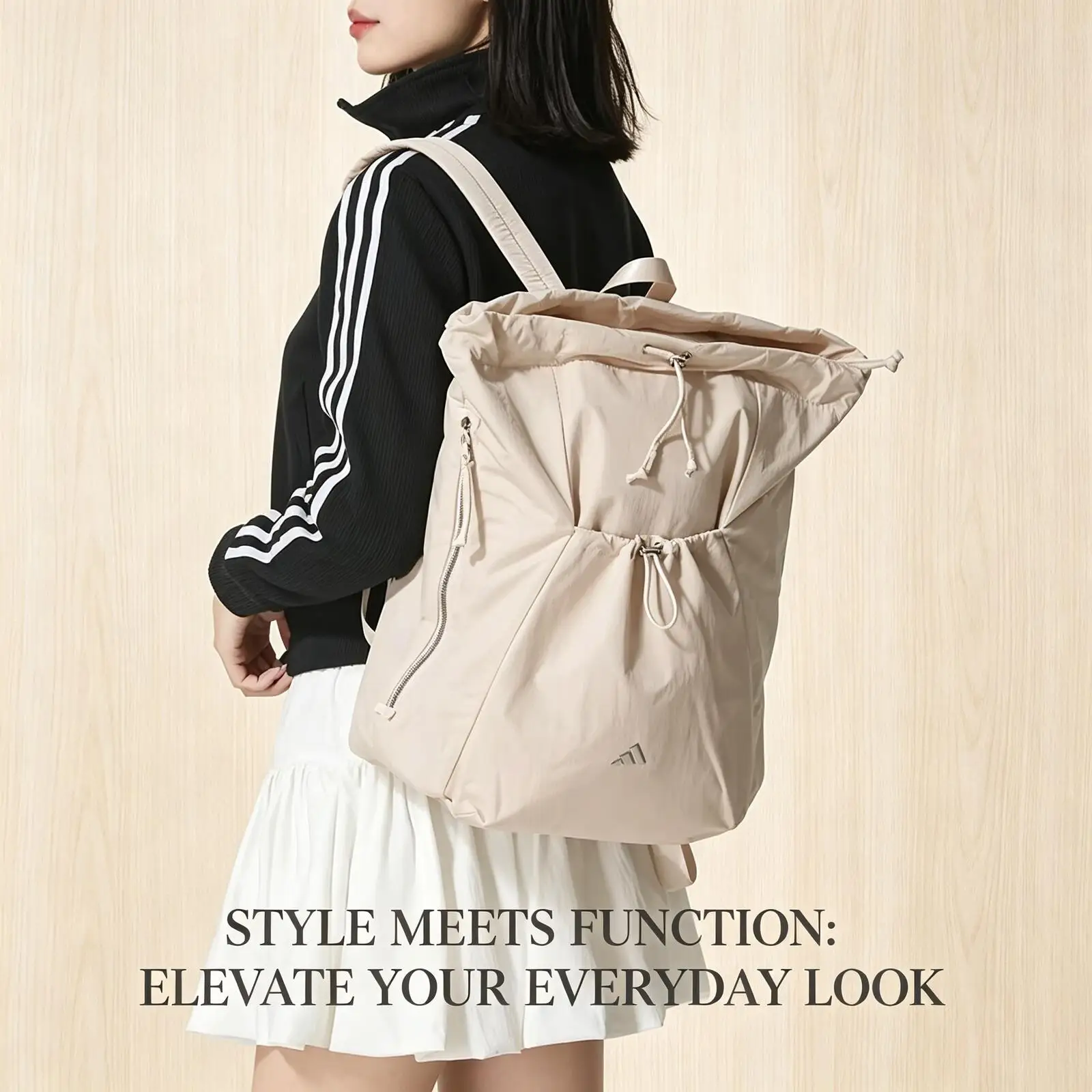 New Adidas Women Versatile Sports Outdoor Commuting Fitness Travel Drawstring Backpack School Bag KC0230
