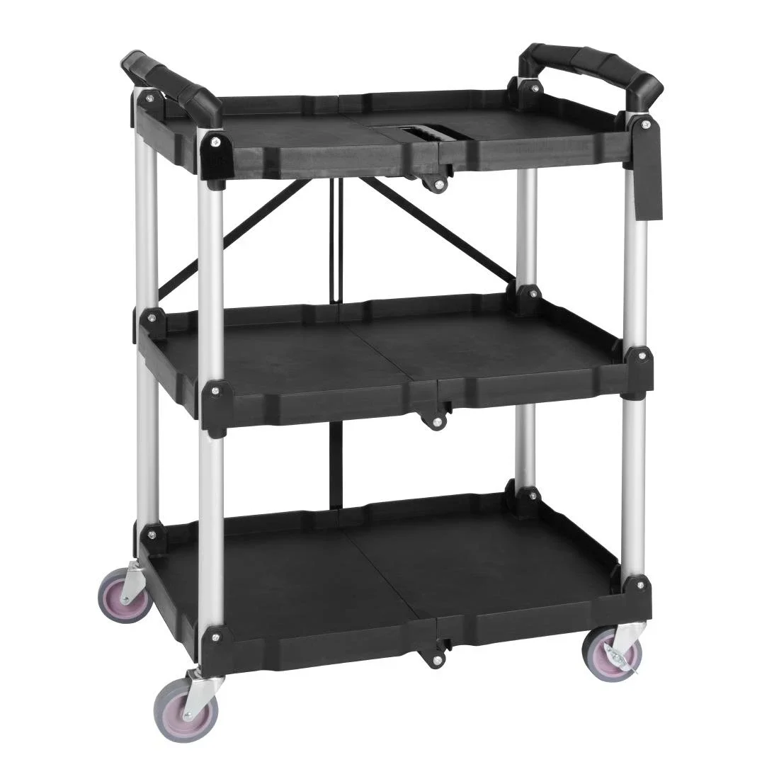 Commercial 3-Tier Plastic ServiceTrolley for Hotels and Restaurants Bus Service Equipment Functional Carts