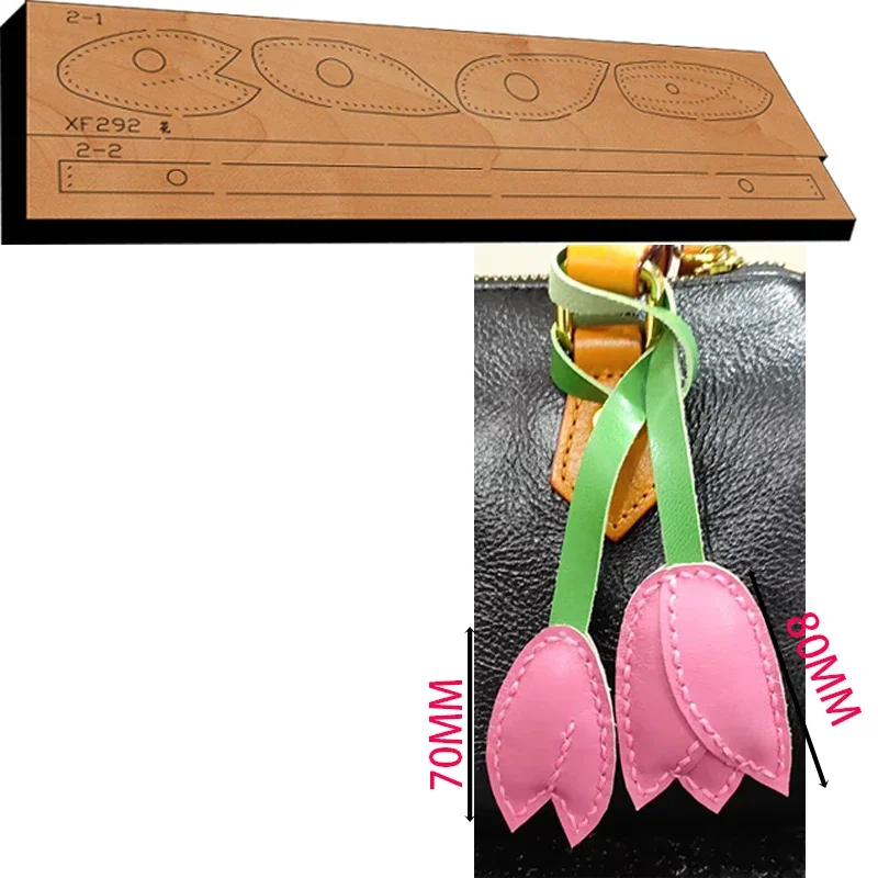 Handmade Wooden  Tulip Bag Charm Knife Die Leather Craft Punch Hand Tool Cut Knife Mould  Leather Craft Tools