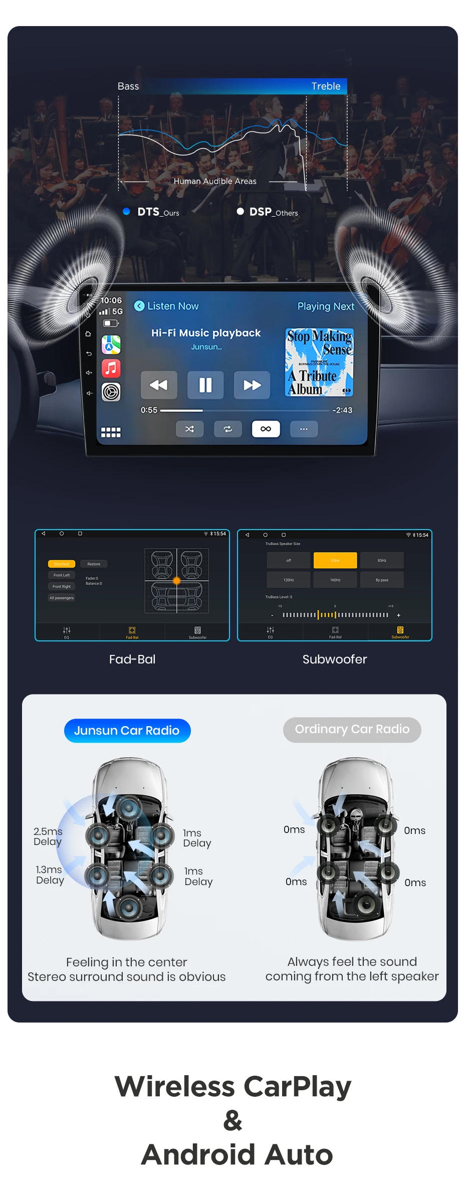 Junsun Qualcomm 8-Kern 360-Grad-Kamera Kabelloses Carplay Android Auto Autoradio für BMW E46 M3 318/320/325/330 1998-2006 – Detail 8