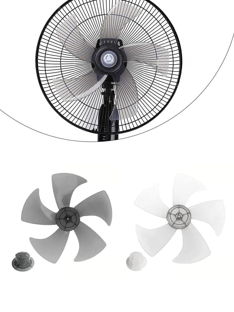 1pc Fan Blade For 14Inch Floor Fan Desk Table Fan Blade With Nut Cover PP Household Silent Fan Blade Propeller Fan Blade 5Leaves