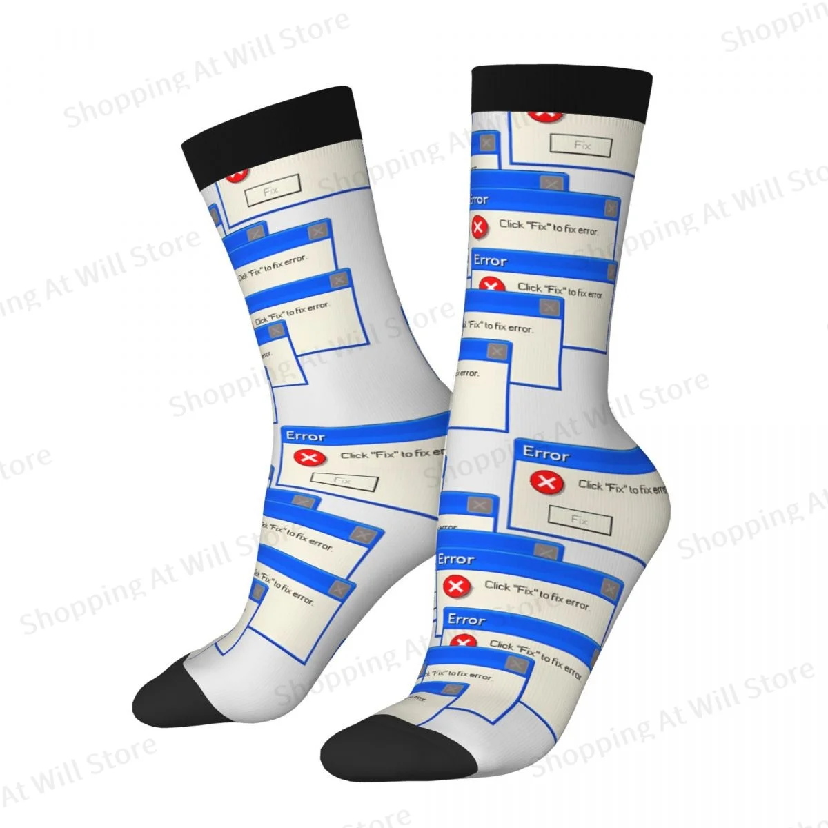 Error Windows Xp Windows 95 Unisex Winter Socks Windproof Fun printing Socks Street Style Crazy Sock