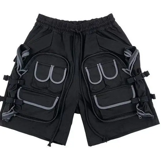 Multi Pocket Cargo Y2k Shorts Men Summer Casual Sports Capris Loose Workwear Men Pants High Street Sweatpants Men Clothing
