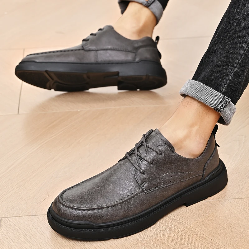 Genuine Leather casual men's shoes High quality handmade Leisure  Business Party Daily office outdoor shoes Plus Size 38-46 New image 6