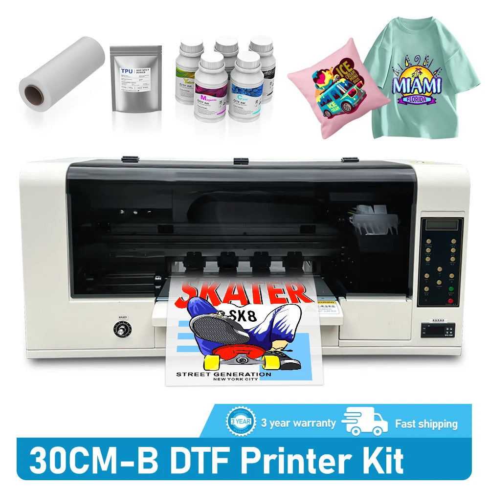 DTF Printer A3plus XP600 DTF Transfer Printer Directly to Film Transfer to T shirt Textile A3 30CM DTF T-shirt Printing Machine