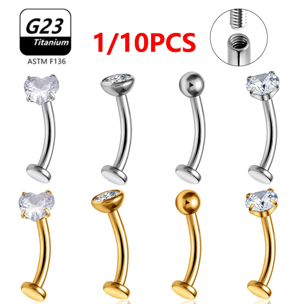 

ASTM F136 G23 Titanium Belly Button Rings Piercing Nose Stud Labret Lip Stud Earring For Women 14G Eyebrow Body Jewelry